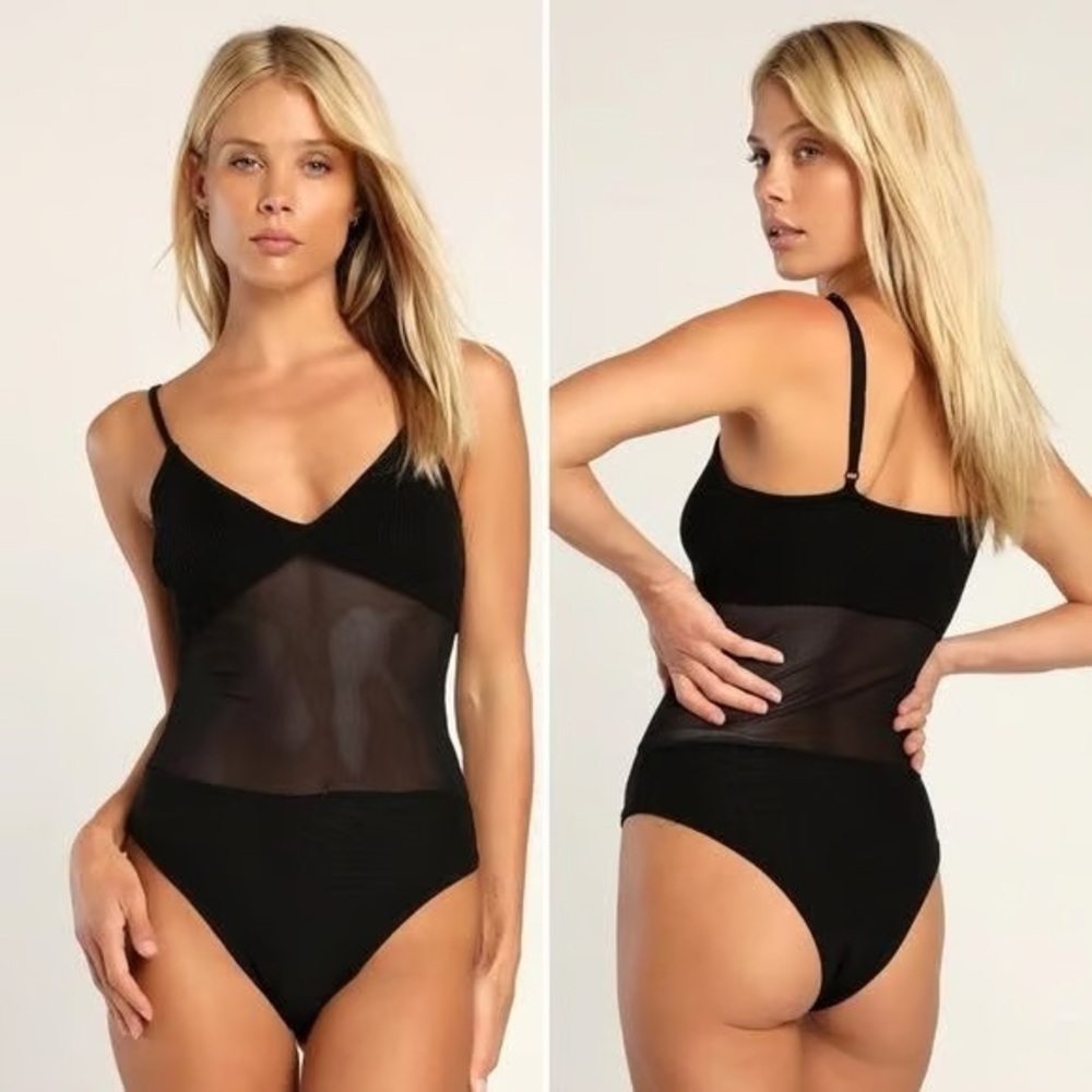 Lulus mesh body suit, black